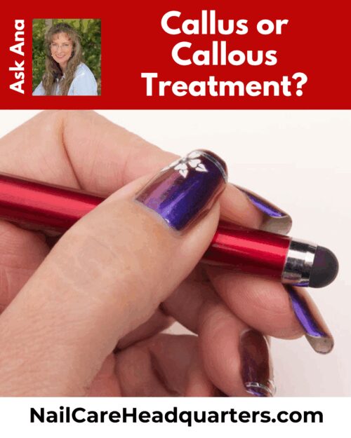 www.NailCareHQ.com Image of callus-callous-holding a stylus
