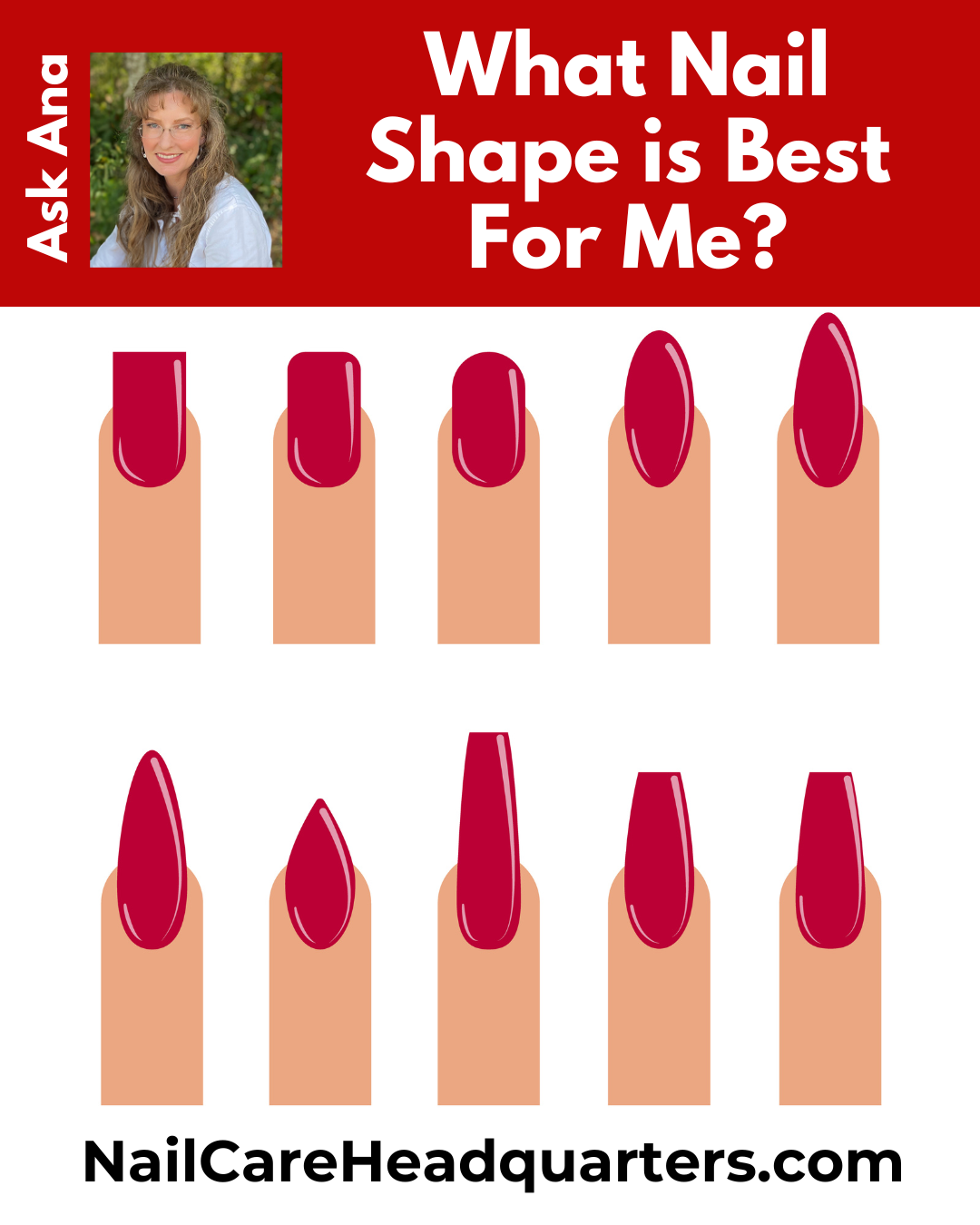 Image of different nail shapes Image of different nail shapes